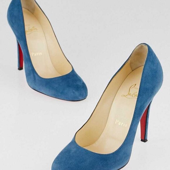 Christian Louboutin Turquin Suede Ron Ron 100 Pumps Size 5.5/36 - Picture 1 of 5